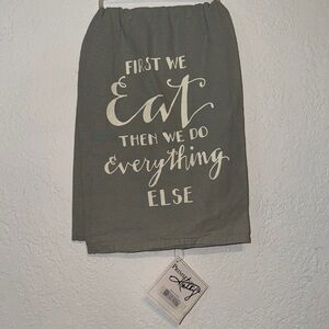 LOL Towel Primitives By Kathy Gift Tea Hand First We Eat NWT